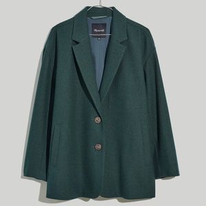 New MADEWELL Brushed Oversized Dorset Blazer in Heather Dark Palm Melange